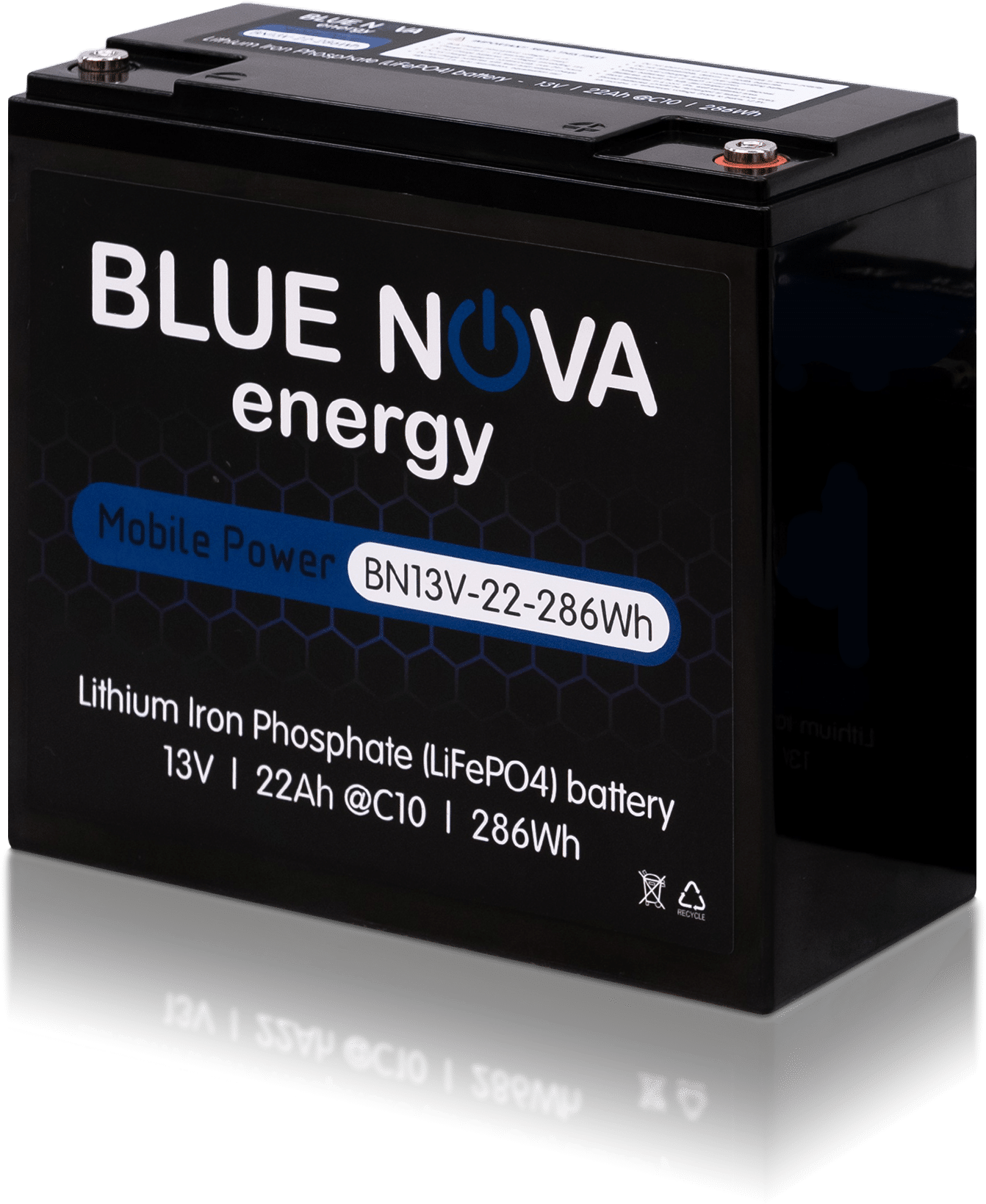 Bluenova 22Ah 13V LiFePO4 Mobile Power Series 280Wh Lithium Iron Phosphate Battery