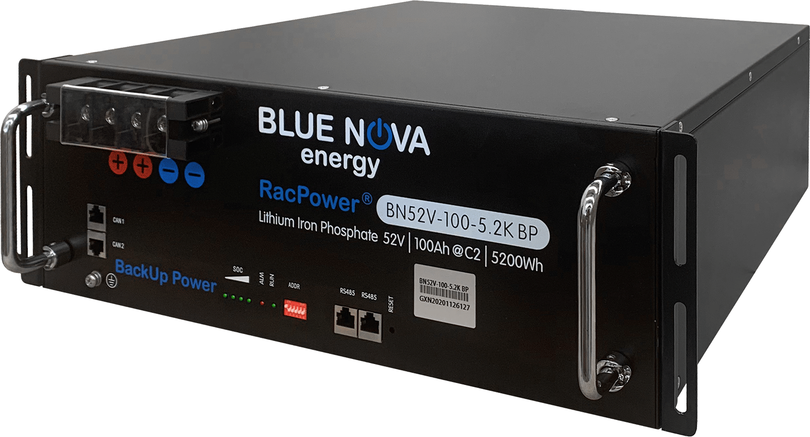 BlueNova RacPower BP Lithium Iron Phosphate 52V-100Ah-5.2k Battery - Long Lasting LiFePo4 Power