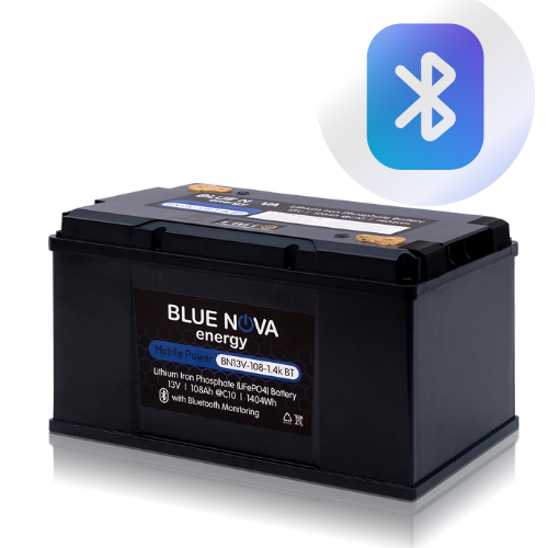 Bluenova 108Ah 13V Bluetooth LiFePO4 Mobile Power Series 1.4KWh Lithium Iron Phosphate Battery
