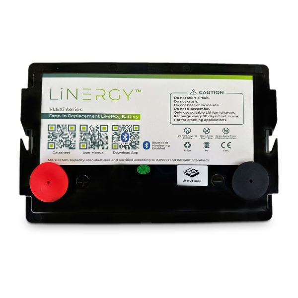 LiNERGY 12.8V 50Ah LifePo4 Bluetooth 689.26Wh Lithium Iron Phosphate Battery
