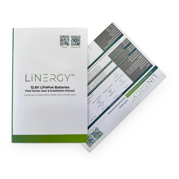 LiNERGY 12.8V 50Ah LifePo4 Bluetooth 689.26Wh Lithium Iron Phosphate Battery