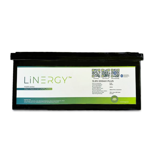 LiNERGY 12.8V 200Ah LifePo4 High Current Bluetooth 2.9Kwh Lithium Iron Phosphate Battery