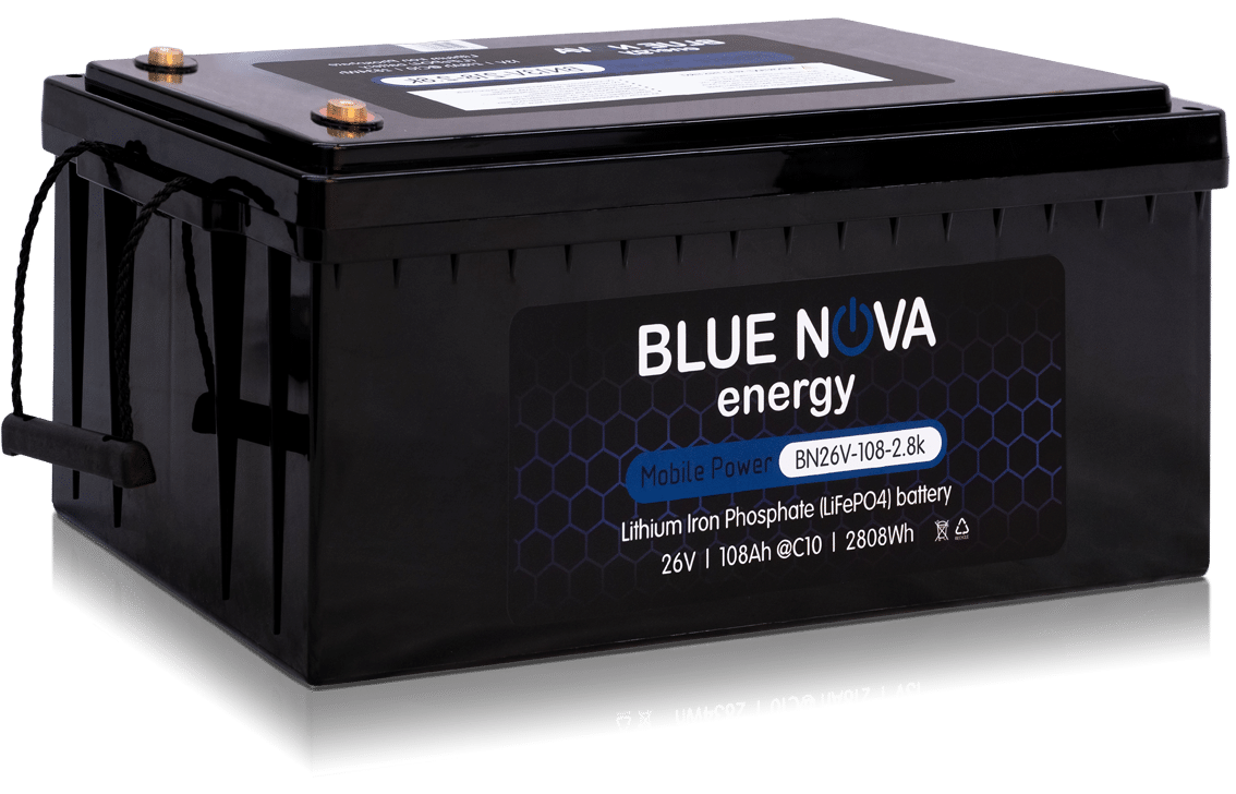 Bluenova 108Ah 26V LiFePO4 Mobile Power Series 2.8KWh Lithium Iron Phosphate Battery