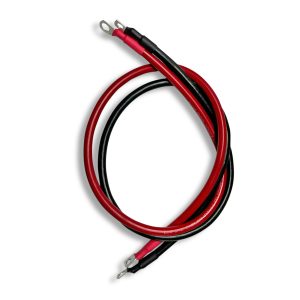 35mm2 2 AWG Battery Cable 100CM Red and Black Pair With 10mm Ring Lugs Double Sided