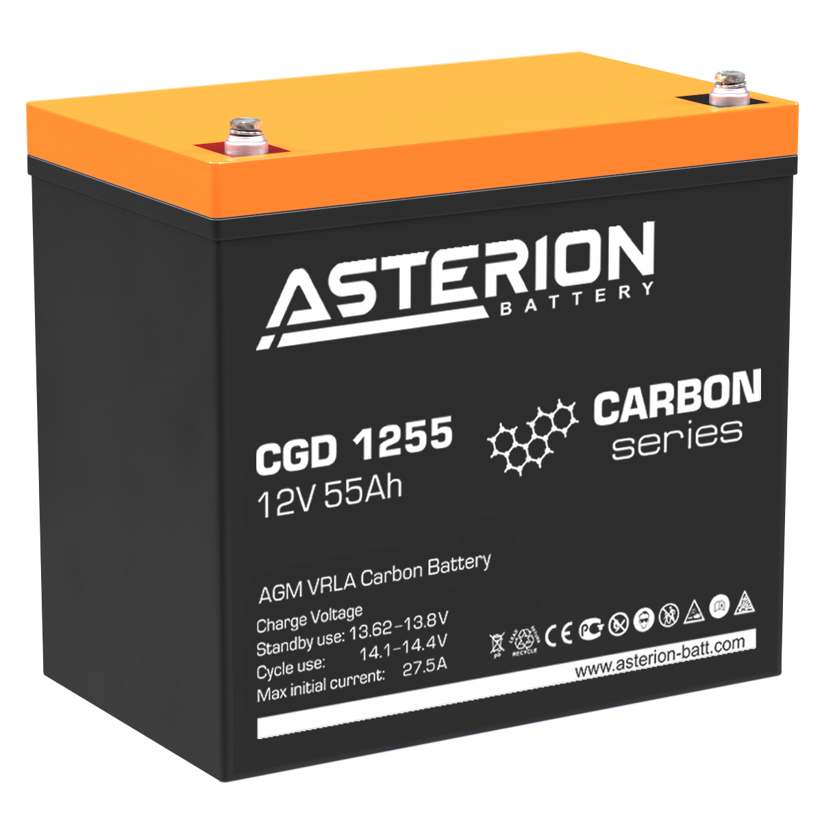 Asterion CGD 1255 12V/55AH AGM Deep Cycle Battery