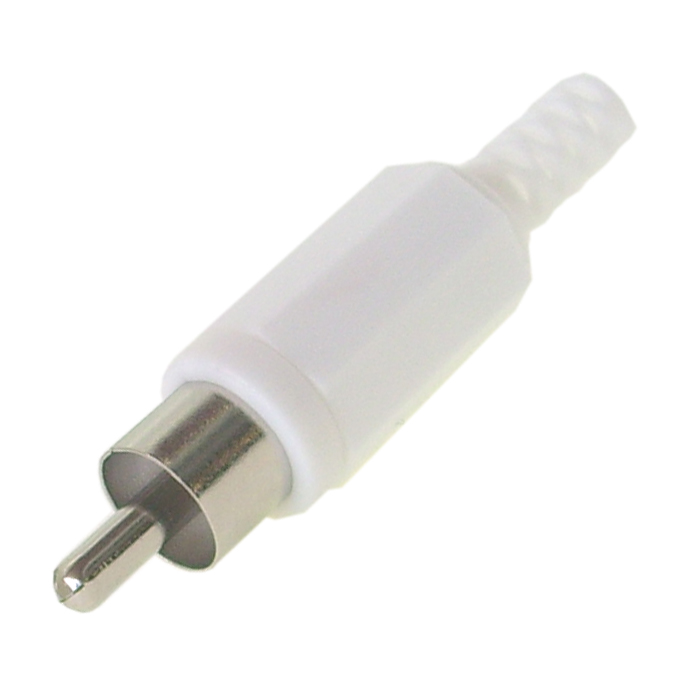 Plug Rca Str White W/Sleeve K312A-White