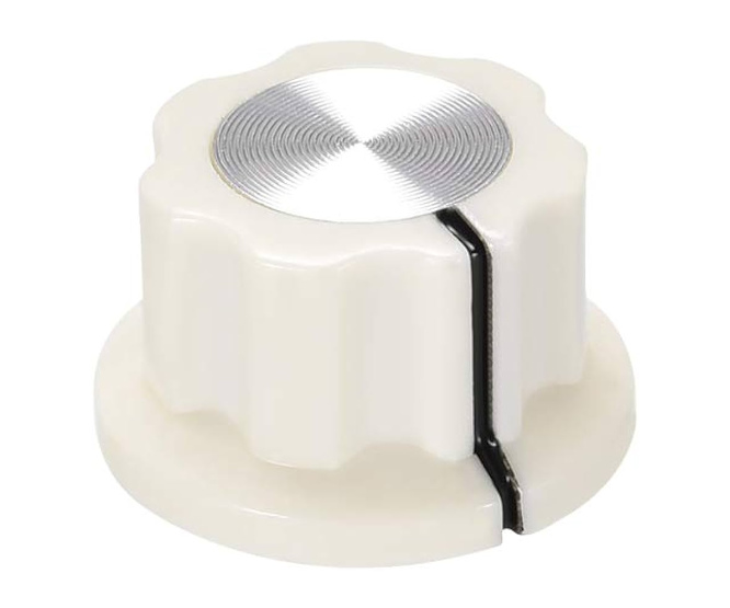 Plastic Knob White Hex Lin 20X12X6.4 - 50/Box Mf-A01P White