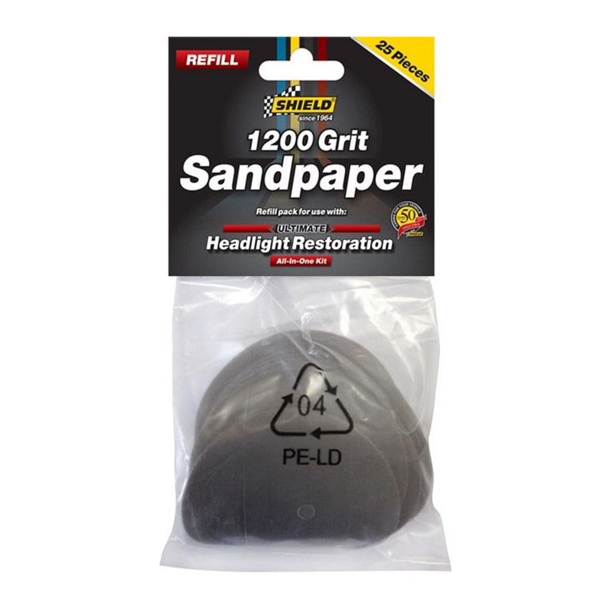 Shield Headlight Restoration Kit Sandpaper Refill (25 Pieces)